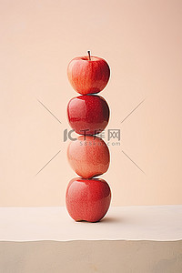 两个堆叠的红苹果优质赖利