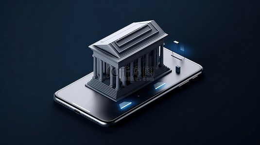 支付手机背景图片_智能手机上银行应用程序的插图 3d 渲染