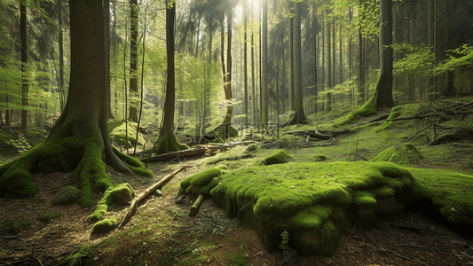 森林植物背景背景图片_森林绿色大书背景
