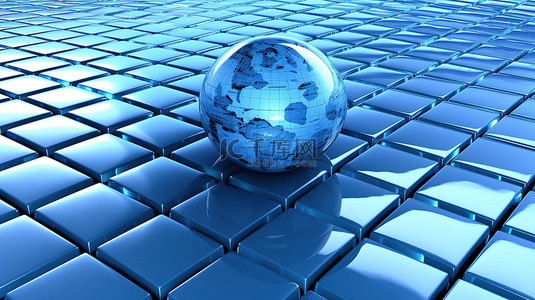科技地球高科技背景图片_3d 蓝色世界作为商业中的抽象背景