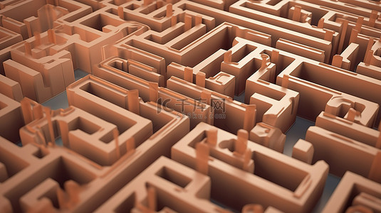 道路迷宫背景图片_复杂问题解决概念混凝土迷宫的 3D 插图