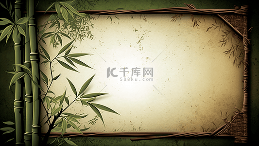 中国风水墨竹子背景图片_竹子绿色竹竿边框背景
