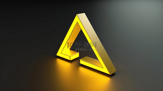 三角形的方向图标背景图片_黄色箭头 3d 图标三角形轮廓，带有方向符号的右指向线