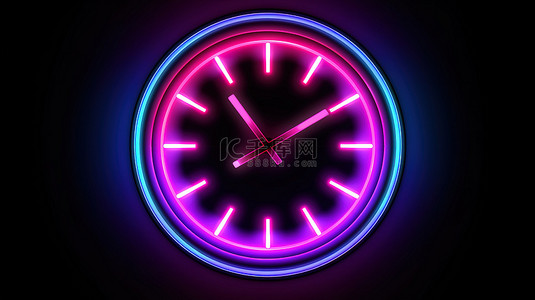 老式时钟背景图片_壁挂式圆形时钟 3D 渲染 ui ux 界面元素的发光符号