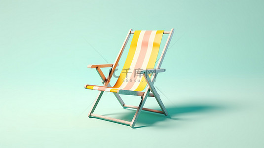 模型沙滩椅的 3D 插图