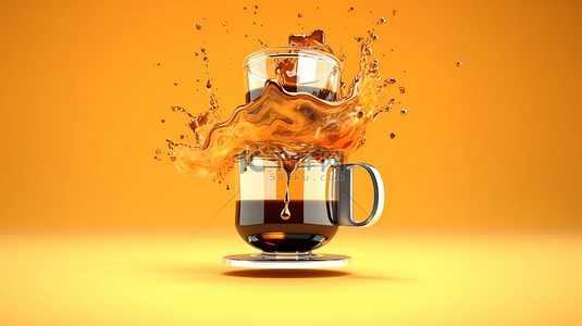 泡泡机背景图片_咖啡机中液体的 3d 渲染