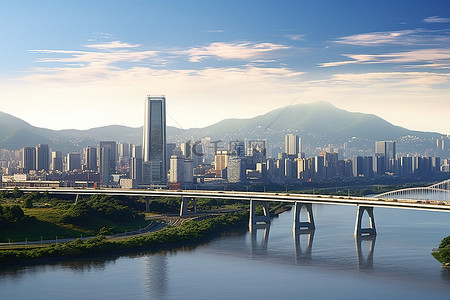 杨浦滨江背景图片_韩国城市景观照片