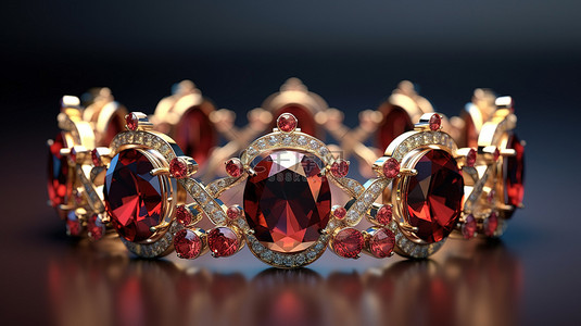 石榴石公主 珍贵宝石的令人惊叹的 3D 渲染