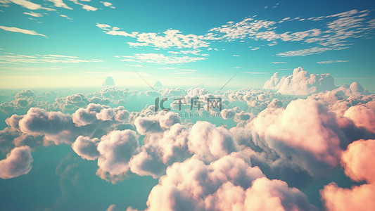 天空云朵创意背景图片_天空梦幻云层片状云彩色