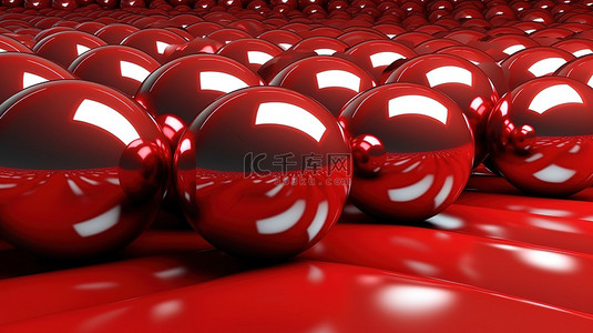 以水平红色 3d 球体为特色的抽象背景图