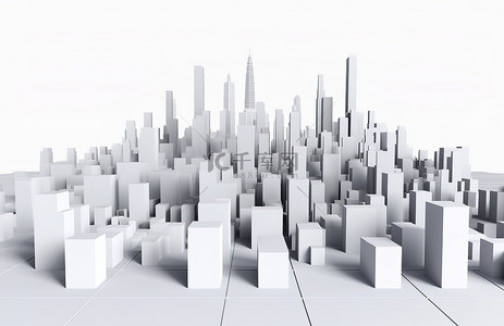 VS免扣PNG背景图片_3d城市场景与高层建筑3d城市天际线png剪贴画