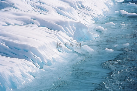 冰山上的冰川水 南极洲冰川冰川河 照片