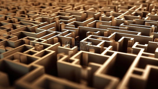 复杂迷宫般的业务挑战和解决方案的 3D 渲染