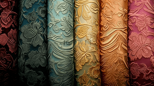 中国传统纹样背景图片_丝绸布料纹样彩色背景