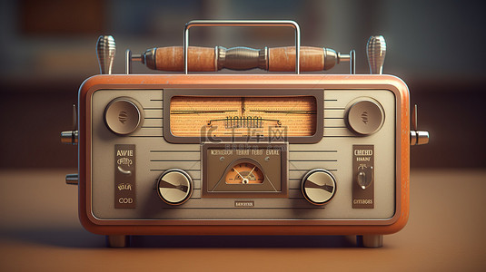 3D 渲染中的复古收音机设计