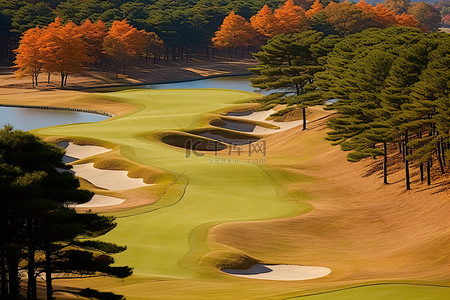 乡村振兴免费背景图片_锅山高尔夫俱乐部的第三个果岭
