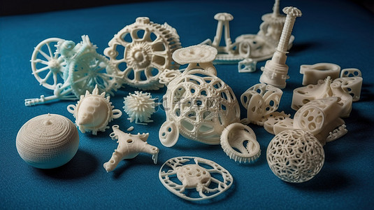 纺织自动化生产背景图片_用于 3D 打印一系列独特物体的聚酰胺粉末