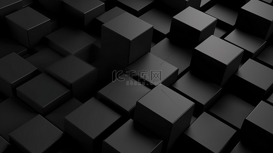 简约背景上优雅的黑色六边形的平面 3D 插图，非常适合企业和商业模板
