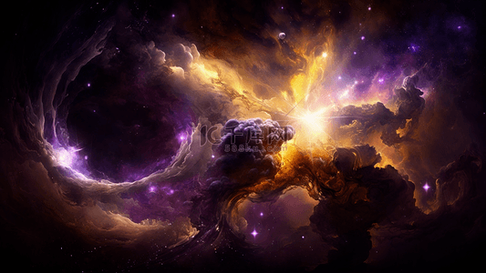 神秘的星空背景图片_星空云层魔幻紫色背景