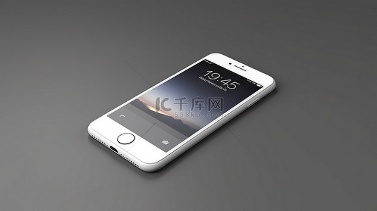 无缝背景 3D 渲染的现代移动设备上的时尚白色 iphone