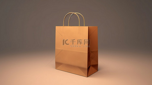 袋子广告背景图片_使用空购物袋的 3D 插图进行广告宣传，打造您的品牌