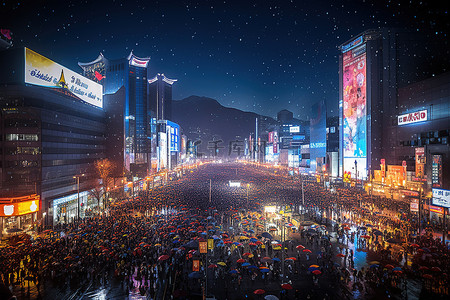 社区文化宣传墙背景图片_这是夜景