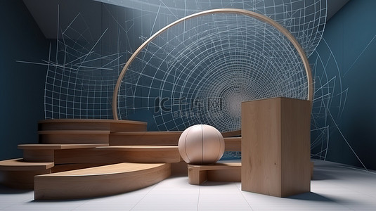 数学的背景背景图片_以数学和物理为主题的沉浸式3D讲台设计