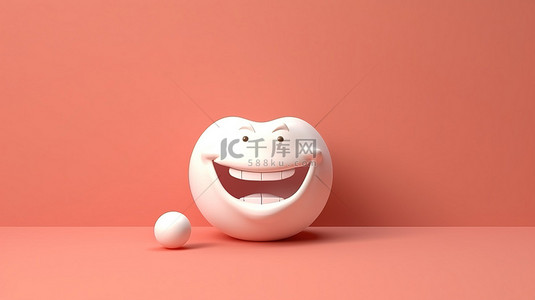 3D 插图笑容完美适合牙科项目和庆祝世界微笑日