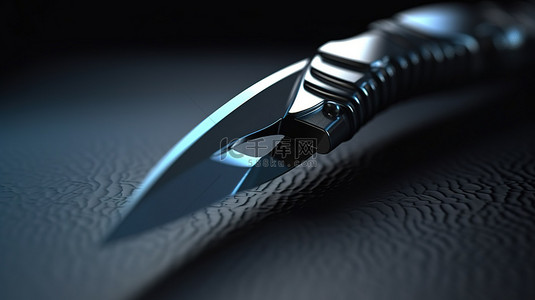 金属刀与空白背景 3d 渲染
