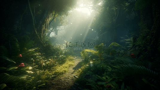 阳光下的热带植物游戏背景