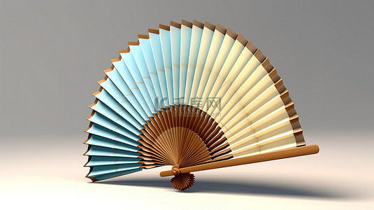 竹文化背景图片_3d 渲染的日本手持风扇