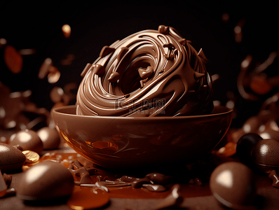 巧克力甜品美食特写摄影广告背景