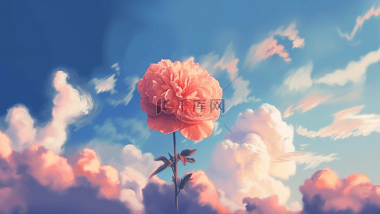 漂亮玫瑰背景图片_天空玫瑰红色云朵唯美背景