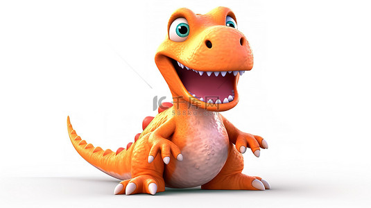 牛仔迪斯科背景图片_独立站立的 3D 生动恐龙形象