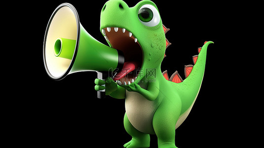 说话的嘴巴背景图片_3d 恐龙，有幽默感，拿着问号，通过扩音器说话