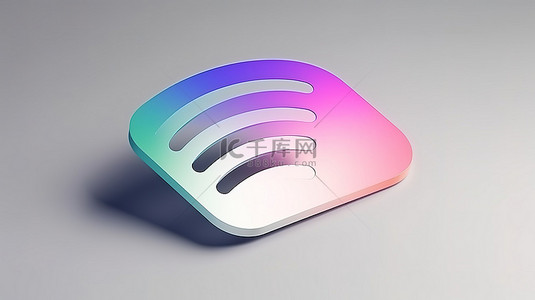 互联网图标背景图片_卡通风格 3D 渲染的白色背景上的 wifi 图标描绘了互联网连接的概念
