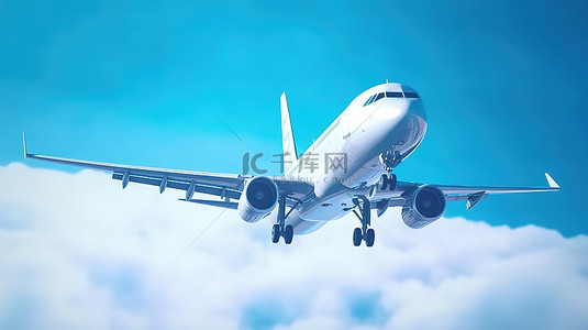 沙漠之行背景图片_淡蓝色的天空 一架飞机飞过广阔的天空