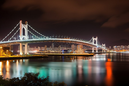 深圳香港背景图片_香港海港大桥夜景