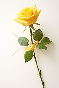 浅色背景上的小黄玫瑰