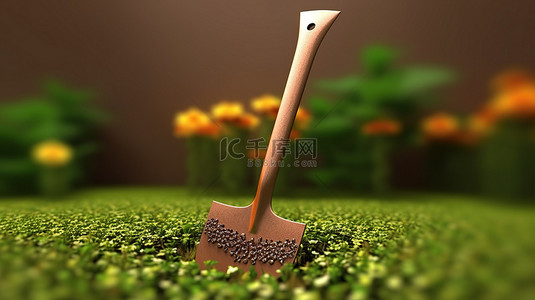 手绘剪刀图案背景图片_小型花园铲3D模型