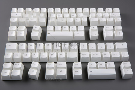具有不同数字的白色键盘的分层显示