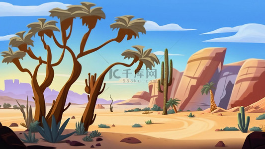 植被植物背景图片_植物大树沙漠热带