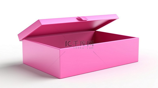 盒子粉色背景图片_白色背景隔离粉红色盒子的 3D 渲染揭晓