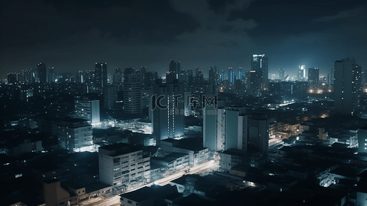 大城市剪影背景图片_城市楼房夜晚的建筑背景