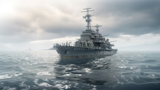 俄罗斯军舰莫斯科沉没在乌克兰内衬海 3d 渲染图像