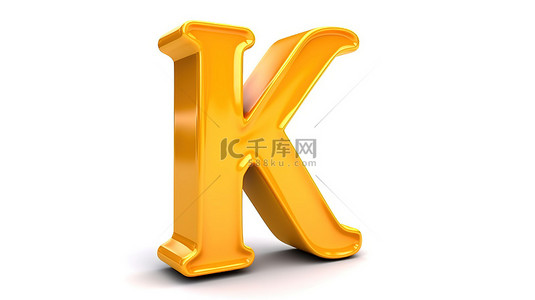 识字大王背景图片_孤立白色空间中字符 k 的 3d 插图
