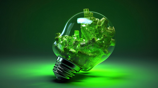 创新绿色技术的概念 3D 生成图像