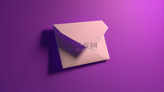 未读背景图片_最小电子邮件通知图标的未读邮政信封紫色背景 3D 渲染