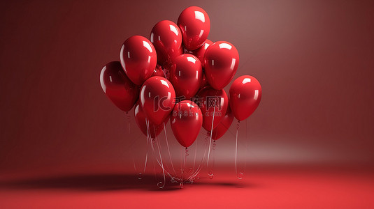 like背景图片_3D 渲染的红色气球装饰着 instagram 的“like”标志
