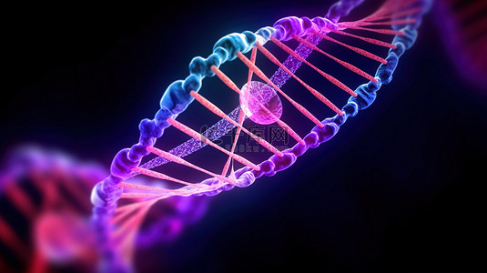 生物化学实验室背景图片_DNA 基因螺旋螺旋分子结构的三维插图